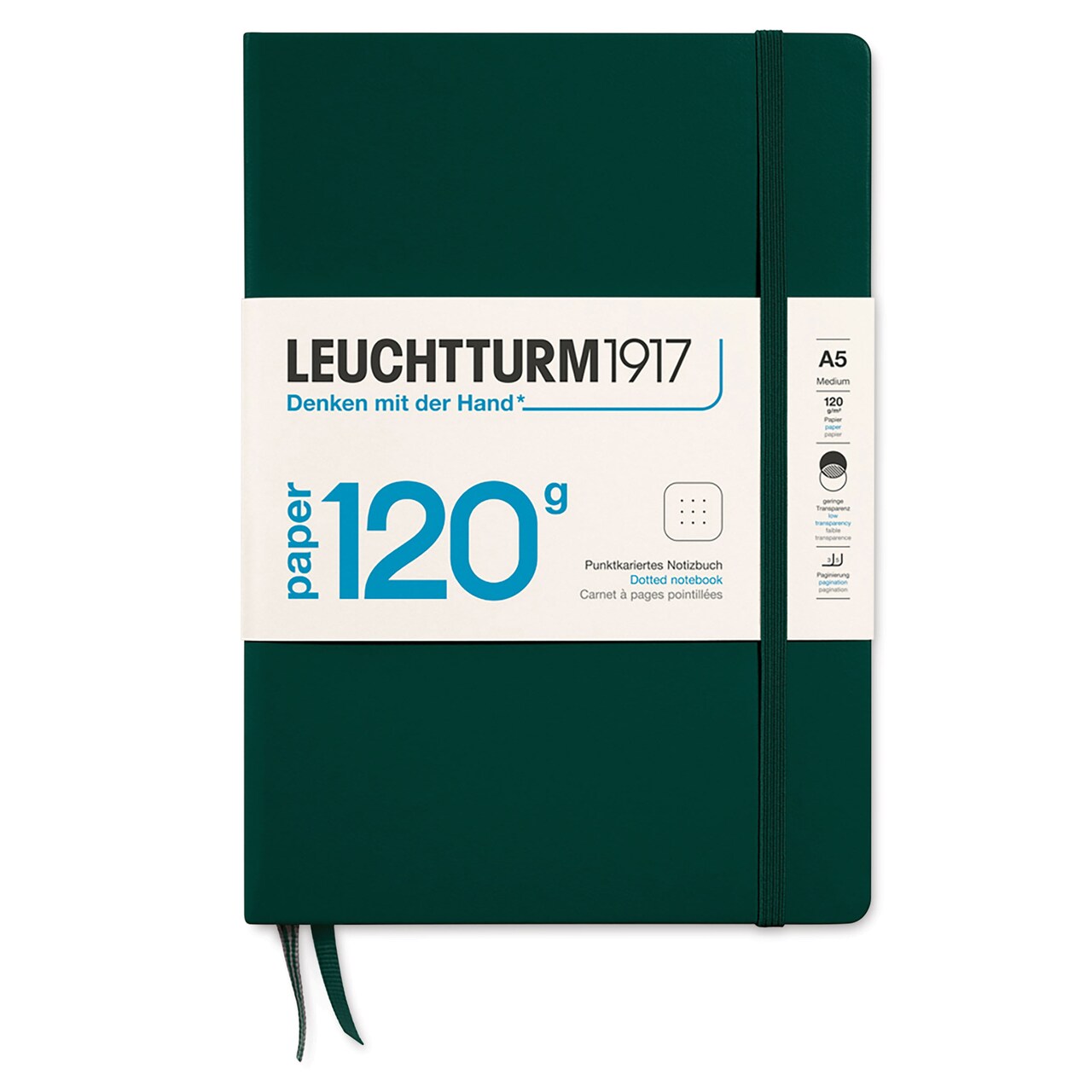 Leuchtturm1917 Edition 120G Notebook - Forest Green, 5-3/4" x 8-1/4", Dotted